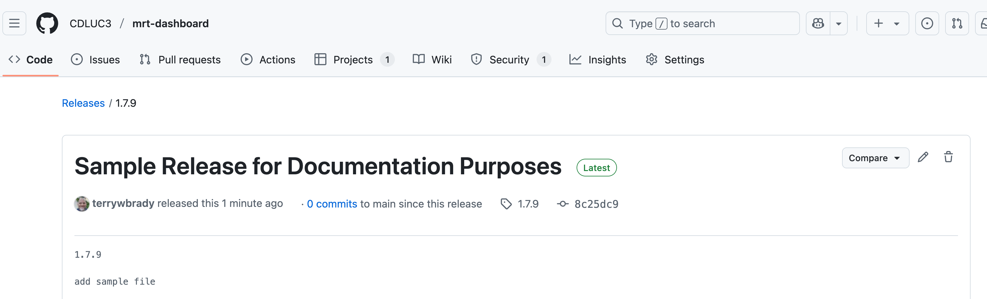 Publish Release 1.7.9 Screenshot