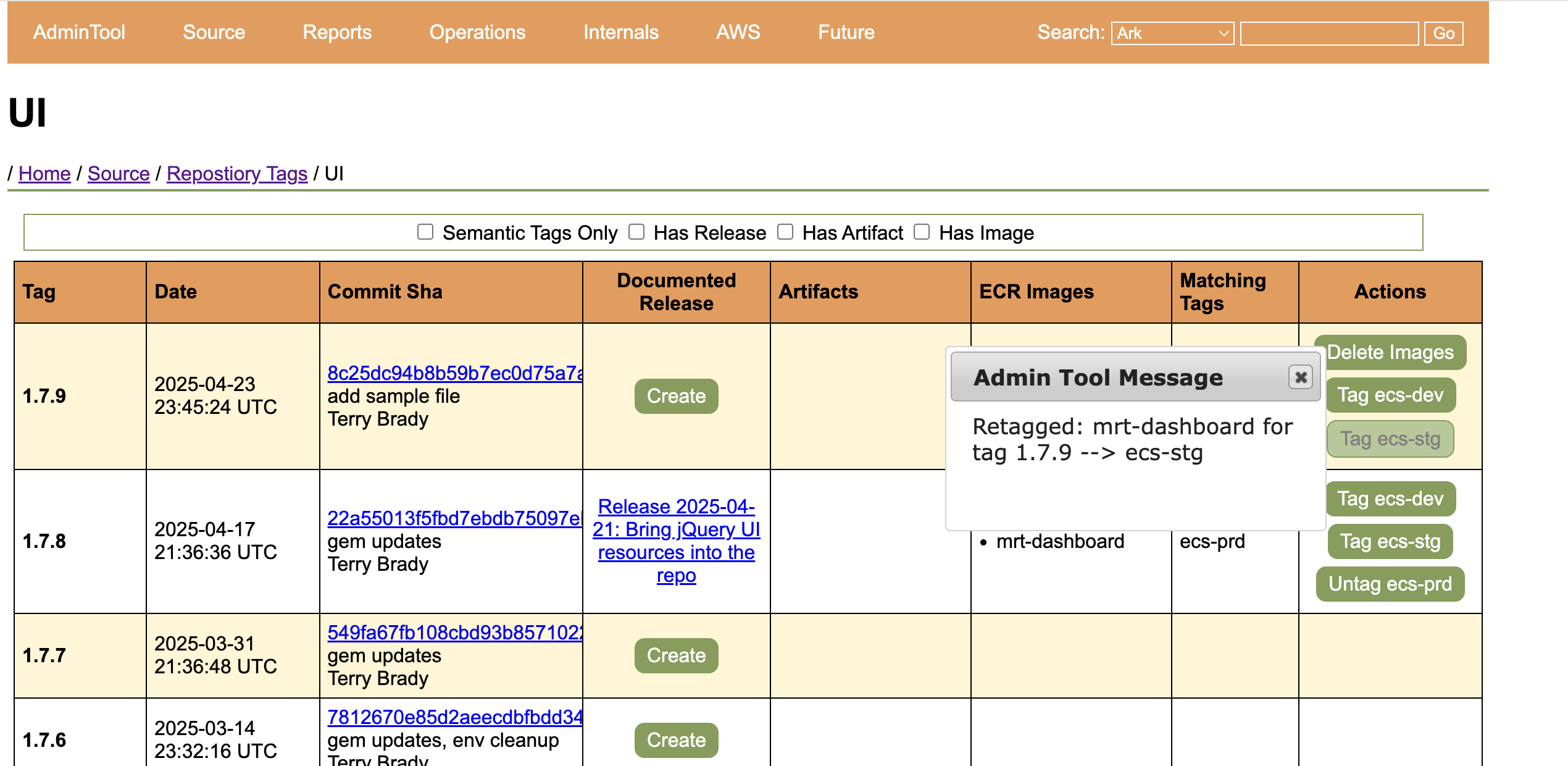 Tag 1.7.9 with ecs-stg Screenshot