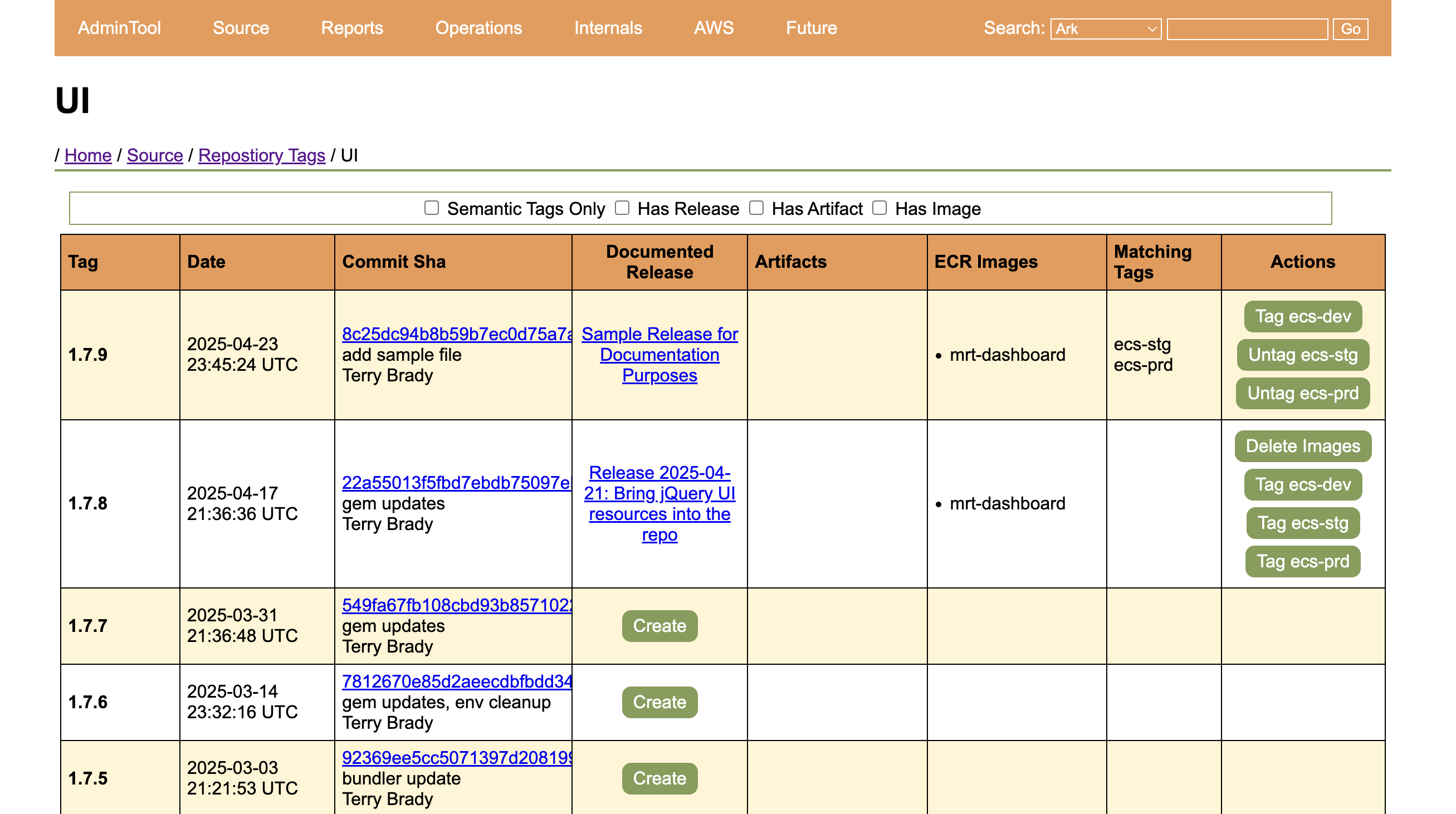 1.7.9 tagged as ecs-prd Screenshot