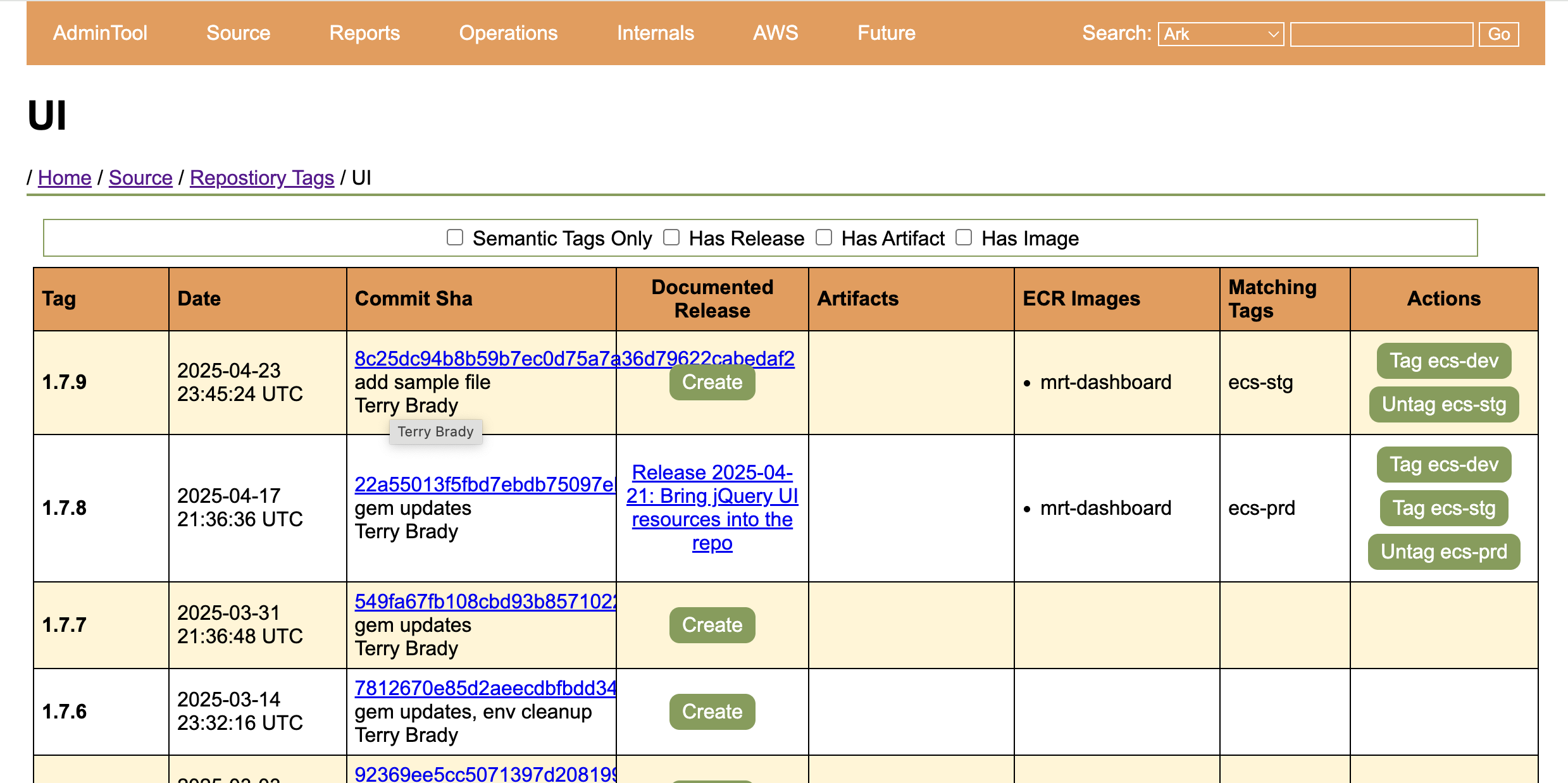 1.7.9 tagged with ecs-stg Screenshot